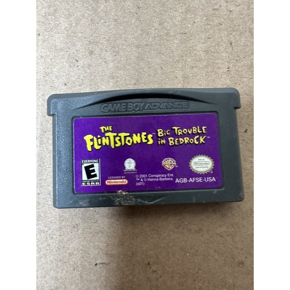 The Flintstones Big Trouble in Bedrock Nintendo GBA Cart Authentic & Tested